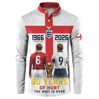 Custom England Football 60 Year Legacy Button Sweatshirt 1966 Legends Then 2026 Legends Now