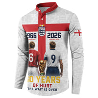 Custom England Football 60 Year Legacy Button Sweatshirt 1966 Legends Then 2026 Legends Now