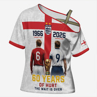 Custom England Football 60 Year Legacy Cross Shoulder Shirt 1966 Legends Then 2026 Legends Now
