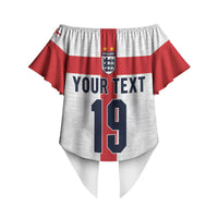 Custom England Football 60 Year Legacy Off Shoulder Wrap Waist Top 1966 Legends Then 2026 Legends Now