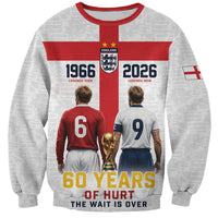 Custom England Football 60 Year Legacy Sweatshirt 1966 Legends Then 2026 Legends Now