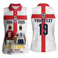 Custom England Football 60 Year Legacy Women Sleeveless Polo Shirt 1966 Legends Then 2026 Legends Now