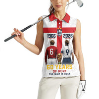 Custom England Football 60 Year Legacy Women Sleeveless Polo Shirt 1966 Legends Then 2026 Legends Now