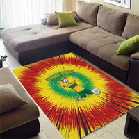 Personalized Lithuania Christmas Tie Dye Area Rug Skeleton Soccer Goal Celebration Santa Hat - Wonder Print Shop