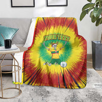 Personalized Lithuania Christmas Tie Dye Blanket Skeleton Soccer Goal Celebration Santa Hat - Wonder Print Shop