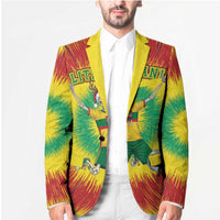 Personalized Lithuania Christmas Tie Dye Blazer Skeleton Soccer Goal Celebration Santa Hat - Wonder Print Shop