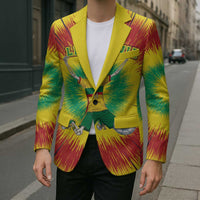 Personalized Lithuania Christmas Tie Dye Blazer Skeleton Soccer Goal Celebration Santa Hat - Wonder Print Shop