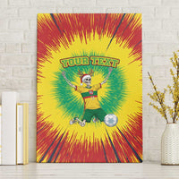 Personalized Lithuania Christmas Tie Dye Canvas Wall Art Skeleton Soccer Goal Celebration Santa Hat - Wonder Print Shop