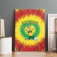 Personalized Lithuania Christmas Tie Dye Canvas Wall Art Skeleton Soccer Goal Celebration Santa Hat - Wonder Print Shop