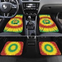 Personalized Lithuania Christmas Tie Dye Car Mats Skeleton Soccer Goal Celebration Santa Hat - Wonder Print Shop
