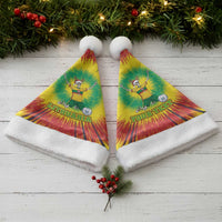 Personalized Lithuania Christmas Tie Dye Christmas Santa Hat Skeleton Soccer Goal Celebration Santa Hat - Wonder Print Shop