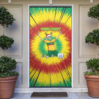 Personalized Lithuania Christmas Tie Dye Door Cover Skeleton Soccer Goal Celebration Santa Hat - Wonder Print Shop