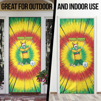 Personalized Lithuania Christmas Tie Dye Door Cover Skeleton Soccer Goal Celebration Santa Hat - Wonder Print Shop