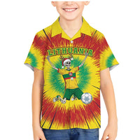 Personalized Lithuania Christmas Tie Dye Family Matching Mermaid Dress and Hawaiian Shirt Skeleton Soccer Goal Celebration Santa Hat - Wonder Print Shop