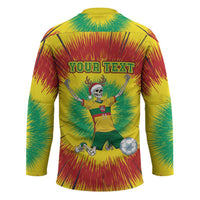 Personalized Lithuania Christmas Tie Dye Hockey Jersey Skeleton Soccer Goal Celebration Santa Hat - Wonder Print Shop