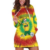 Personalized Lithuania Christmas Tie Dye Hoodie Dress Skeleton Soccer Goal Celebration Santa Hat - Wonder Print Shop