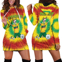 Personalized Lithuania Christmas Tie Dye Hoodie Dress Skeleton Soccer Goal Celebration Santa Hat - Wonder Print Shop