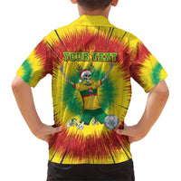 Personalized Lithuania Christmas Tie Dye Kid Hawaiian Shirt Skeleton Soccer Goal Celebration Santa Hat - Wonder Print Shop