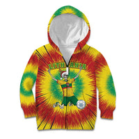 Personalized Lithuania Christmas Tie Dye Kid Hoodie Skeleton Soccer Goal Celebration Santa Hat - Wonder Print Shop