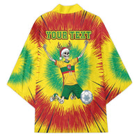 Personalized Lithuania Christmas Tie Dye Kimono Skeleton Soccer Goal Celebration Santa Hat - Wonder Print Shop