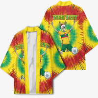 Personalized Lithuania Christmas Tie Dye Kimono Skeleton Soccer Goal Celebration Santa Hat - Wonder Print Shop