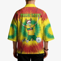 Personalized Lithuania Christmas Tie Dye Kimono Skeleton Soccer Goal Celebration Santa Hat - Wonder Print Shop