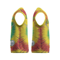 Personalized Lithuania Christmas Tie Dye Christmas Knitted V-Neck Vest Skeleton Soccer Goal Celebration Santa Hat - Wonder Print Shop