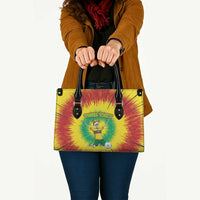 Personalized Lithuania Christmas Tie Dye Leather Bag Skeleton Soccer Goal Celebration Santa Hat - Wonder Print Shop