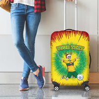Personalized Lithuania Christmas Tie Dye Luggage Cover Skeleton Soccer Goal Celebration Santa Hat - Wonder Print Shop