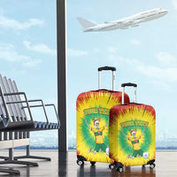 Personalized Lithuania Christmas Tie Dye Luggage Cover Skeleton Soccer Goal Celebration Santa Hat - Wonder Print Shop