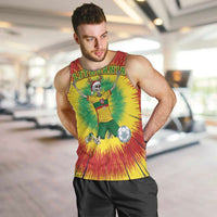 Personalized Lithuania Christmas Tie Dye Men Tank Top Skeleton Soccer Goal Celebration Santa Hat - Wonder Print Shop