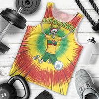 Personalized Lithuania Christmas Tie Dye Men Tank Top Skeleton Soccer Goal Celebration Santa Hat - Wonder Print Shop