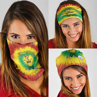 Personalized Lithuania Christmas Tie Dye Neck Gaiter Skeleton Soccer Goal Celebration Santa Hat - Wonder Print Shop