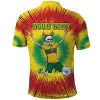 Personalized Lithuania Christmas Tie Dye Polo Shirt Skeleton Soccer Goal Celebration Santa Hat - Wonder Print Shop