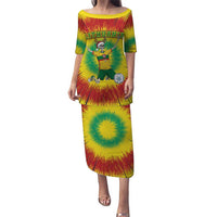 Personalized Lithuania Christmas Tie Dye Puletasi Skeleton Soccer Goal Celebration Santa Hat - Wonder Print Shop