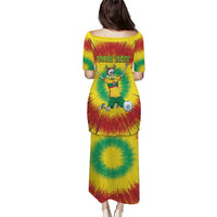 Personalized Lithuania Christmas Tie Dye Puletasi Skeleton Soccer Goal Celebration Santa Hat - Wonder Print Shop