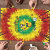 Personalized Lithuania Christmas Tie Dye Puzzle Skeleton Soccer Goal Celebration Santa Hat - Wonder Print Shop