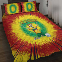 Personalized Lithuania Christmas Tie Dye Quilt Bed Set Skeleton Soccer Goal Celebration Santa Hat - Wonder Print Shop