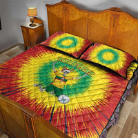 Personalized Lithuania Christmas Tie Dye Quilt Bed Set Skeleton Soccer Goal Celebration Santa Hat - Wonder Print Shop