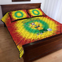 Personalized Lithuania Christmas Tie Dye Quilt Bed Set Skeleton Soccer Goal Celebration Santa Hat - Wonder Print Shop