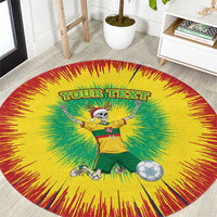 Personalized Lithuania Christmas Tie Dye Round Carpet Skeleton Soccer Goal Celebration Santa Hat - Wonder Print Shop