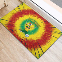 Personalized Lithuania Christmas Tie Dye Rubber Doormat Skeleton Soccer Goal Celebration Santa Hat - Wonder Print Shop