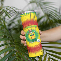 Personalized Lithuania Christmas Tie Dye Skinny Tumbler Skeleton Soccer Goal Celebration Santa Hat - Wonder Print Shop