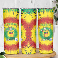 Personalized Lithuania Christmas Tie Dye Skinny Tumbler Skeleton Soccer Goal Celebration Santa Hat - Wonder Print Shop