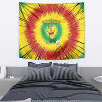 Personalized Lithuania Christmas Tie Dye Tapestry Skeleton Soccer Goal Celebration Santa Hat - Wonder Print Shop