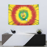 Personalized Lithuania Christmas Tie Dye Tapestry Skeleton Soccer Goal Celebration Santa Hat - Wonder Print Shop