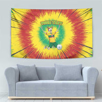 Personalized Lithuania Christmas Tie Dye Tapestry Skeleton Soccer Goal Celebration Santa Hat - Wonder Print Shop