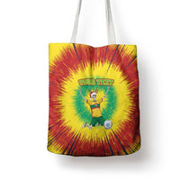 Personalized Lithuania Christmas Tie Dye Tote Bag Skeleton Soccer Goal Celebration Santa Hat - Wonder Print Shop