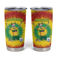 Personalized Lithuania Christmas Tie Dye Tumbler Cup Skeleton Soccer Goal Celebration Santa Hat - Wonder Print Shop