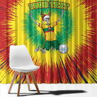 Personalized Lithuania Christmas Tie Dye Window Curtain Skeleton Soccer Goal Celebration Santa Hat - Wonder Print Shop